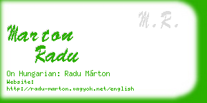 marton radu business card