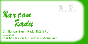 marton radu business card